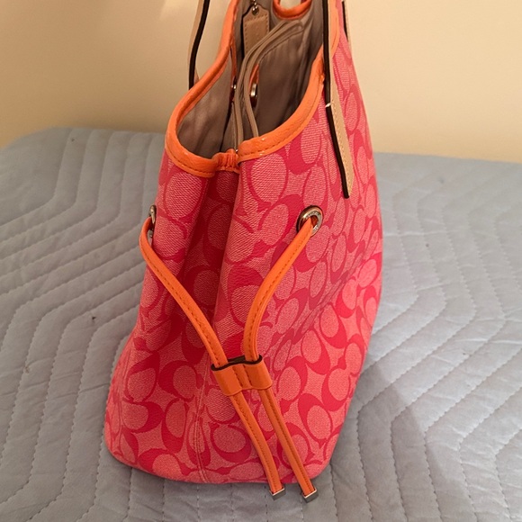 Coach Vibrant Pink and Orange Tote - Picture 7 of 8